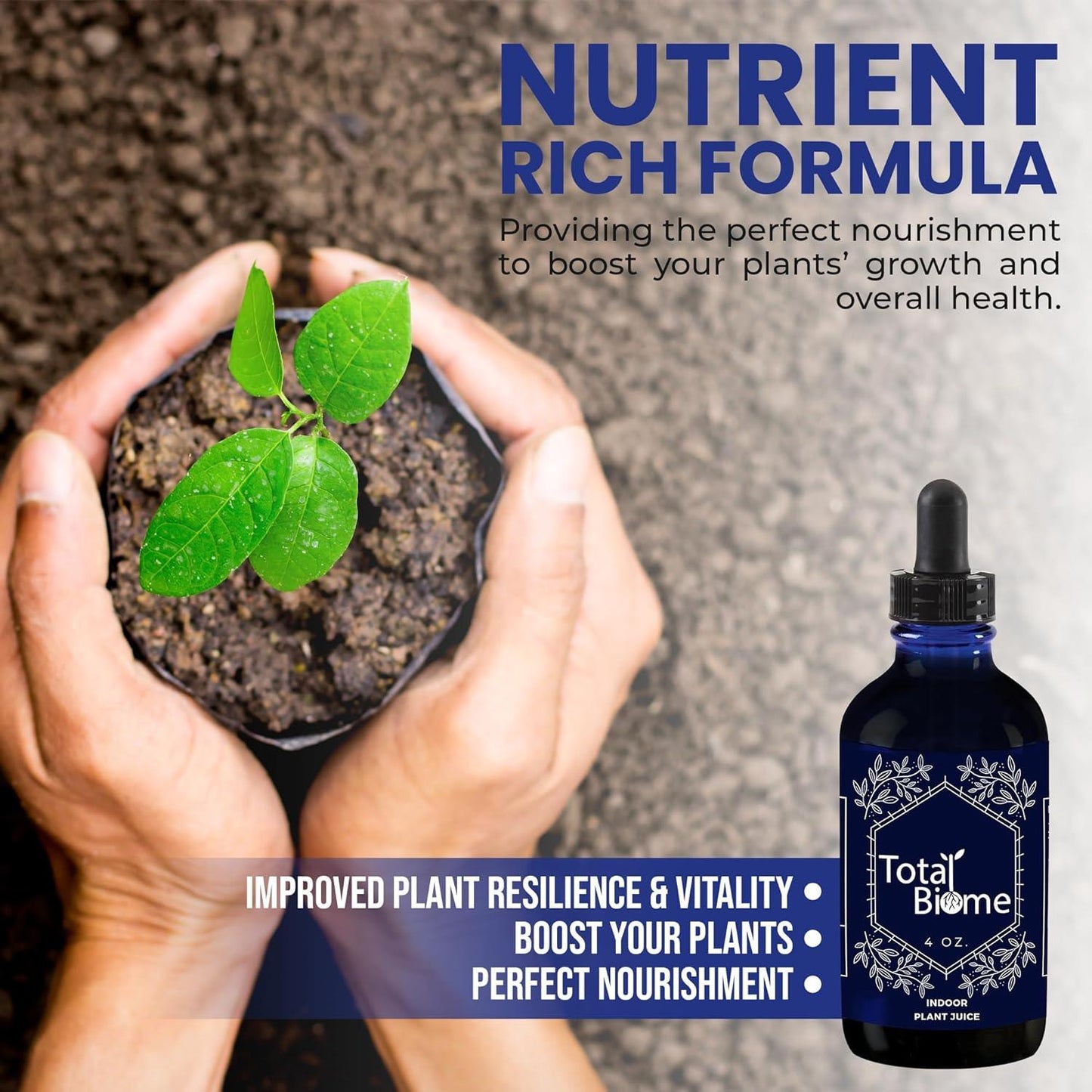 Indoor Plant Juice Organic Nutrient-Rich Formula 4oz - Total Biome