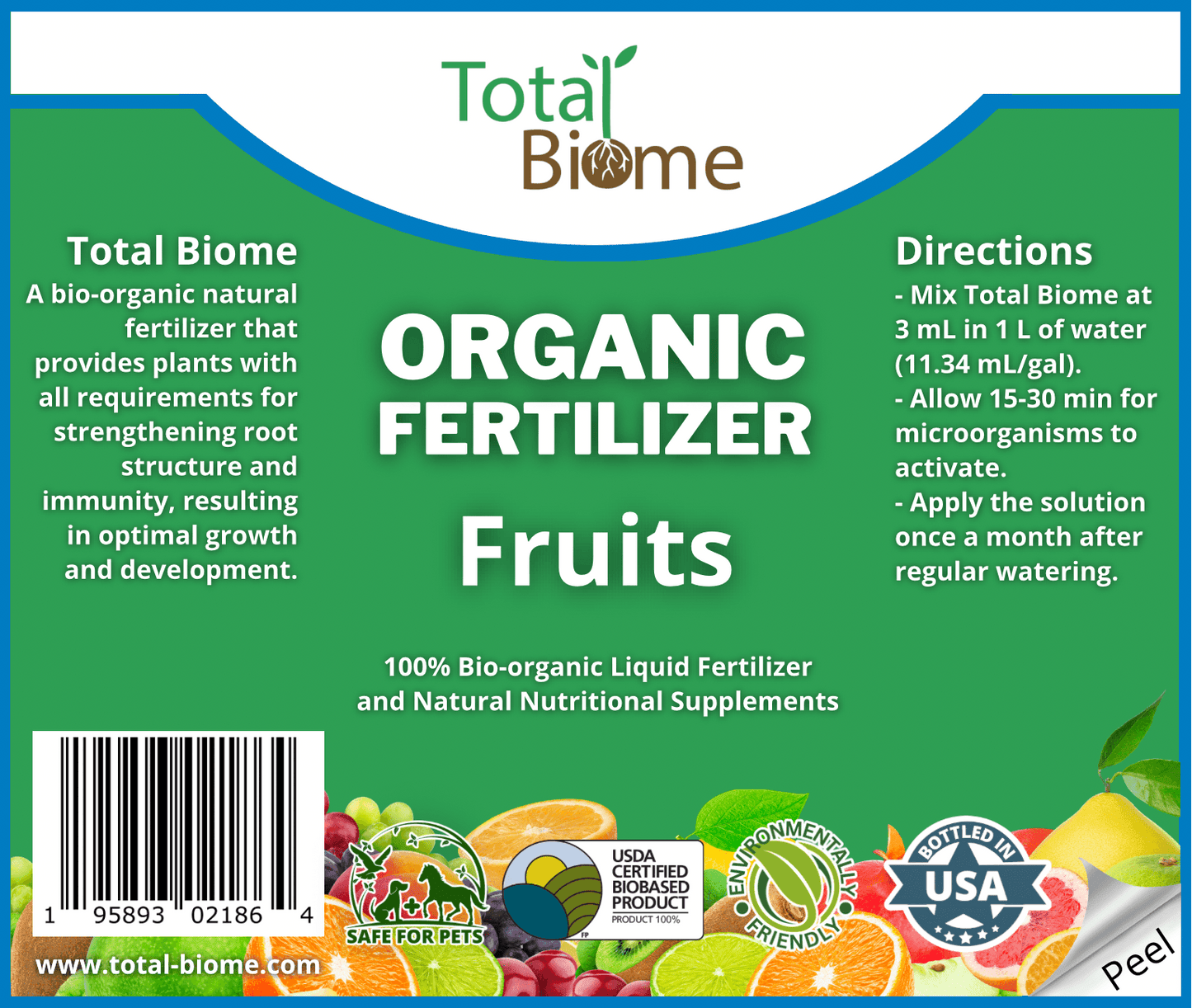 Organic Fertilizer for Fruit, Liquid Concentrate Plant Food - Total Biome